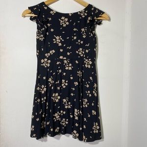 Polo Ralph Lauren Blouse Fit and Flare Top Black Yellow Floral Size 6